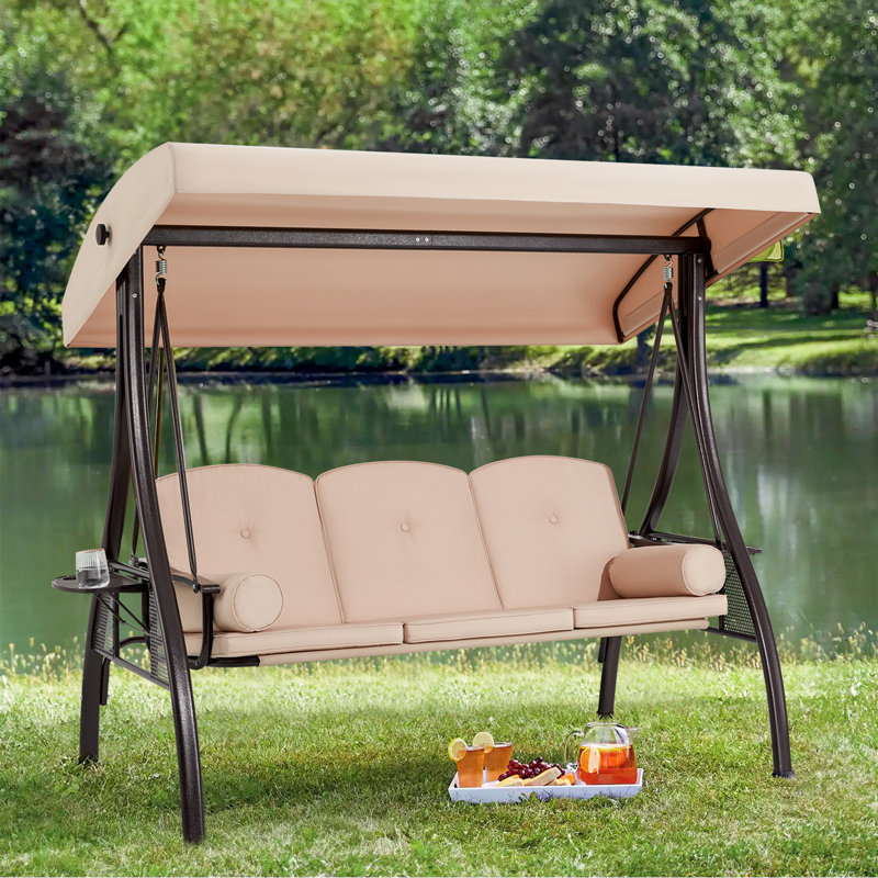 Arlmont Co. Kolyn Porch Swing with Stand Outdoor Cover Reviews Wayfair